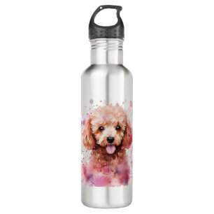 Brown Poodle Puppy, Baby Dog, Colour Splashes, Wat 710 Ml Water Bottle