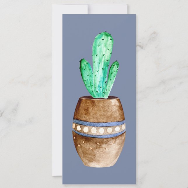 Brown Potted Cactus Plant Book Mark (Front)