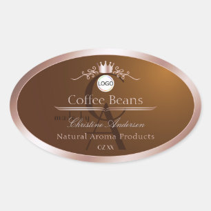 Brown Product Label Rosegold Frame Logo Monogram