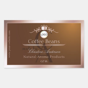 Brown Product Label Rosegold Frame Logo Monogram