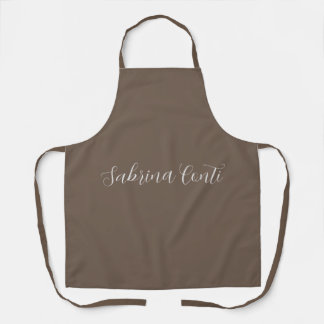 Brown Professional Calligraphy Trendy Modern Plain Apron