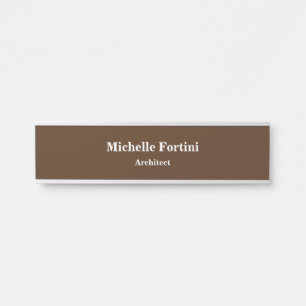 Brown Professional Plain Modern Elegant Door Sign