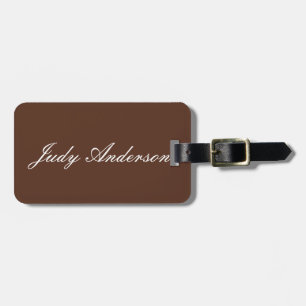 Brown Professional Plain Modern Elegant Luggage Tag