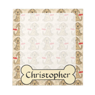 Brown Puppy Dog Design Personalise Notepad