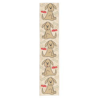 Brown Puppy Dog Design Short Table Runner