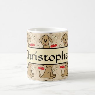Brown Puppy Dog Graphic Design Personalise Coffee Mug