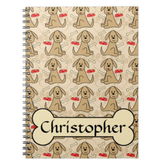 Brown Puppy Dog Graphic Design Personalise Notebook