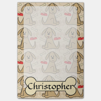 Brown Puppy Dog Graphic Design Personalise Post-it Notes