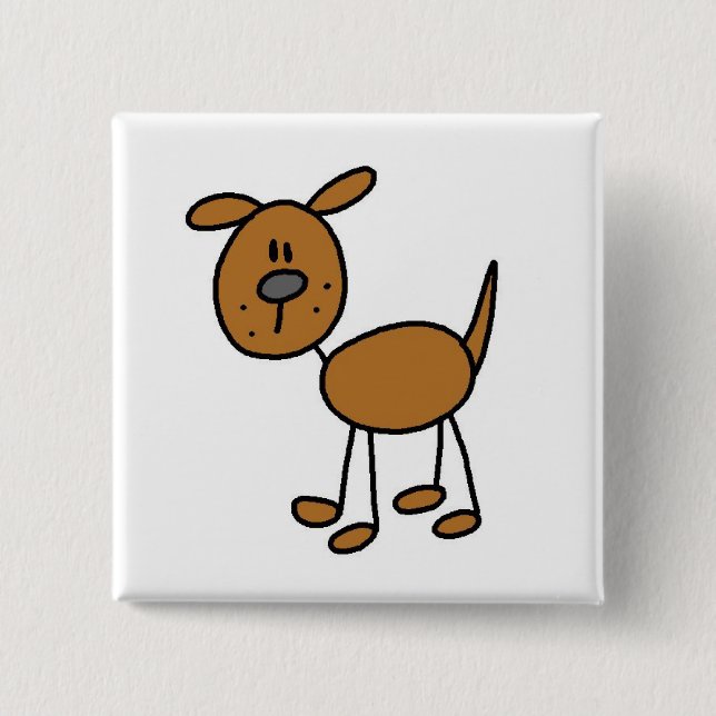 Brown Puppy Dog Tshirts and Gifts 15 Cm Square Badge (Front)