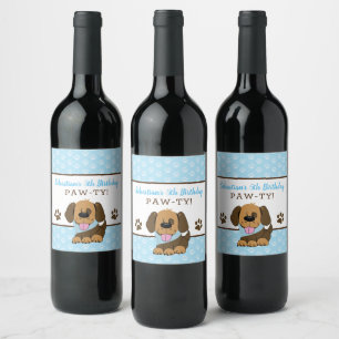 Brown Puppy Dog Wine Labels