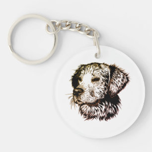 Brown Puppy Sketch Key Ring