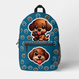 Brown Puppy Sticker Backpack