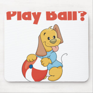 Brown Puppy With Ball Mouse Mat