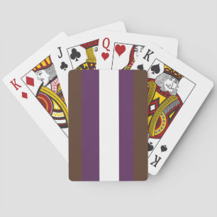 Brown, purple and white stripes playing cards