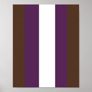 Brown, purple and white stripes poster