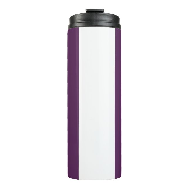Brown, purple and white stripes thermal tumbler (Front)
