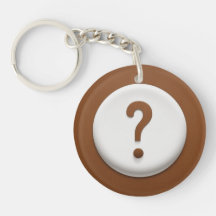 Brown Question Mark with Double Circles Background