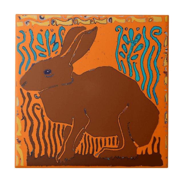 Brown Rabbit Tile, add text Tile (Front)