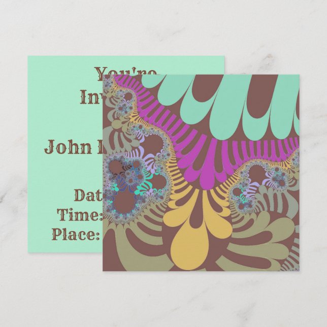 Brown Rainbow Mod Invitation (Front/Back)