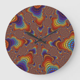 Brown Rainbow Starburst Large Clock