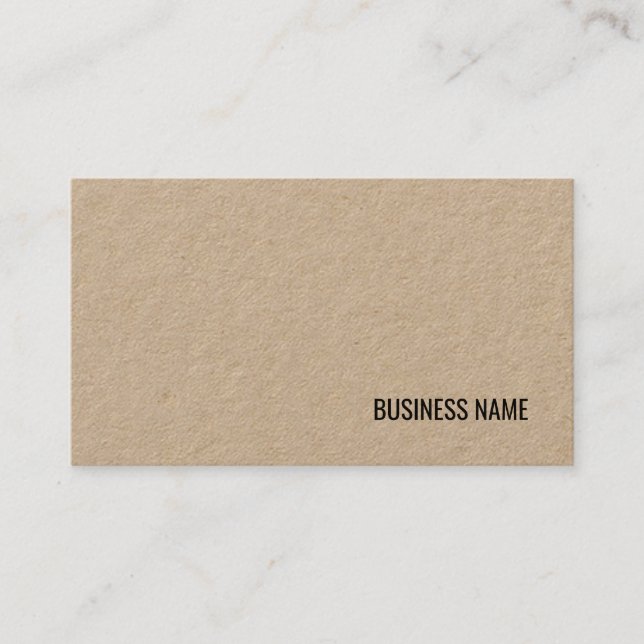 Brown Real Kraft Paper Modern Elegant Template Business Card (Front)