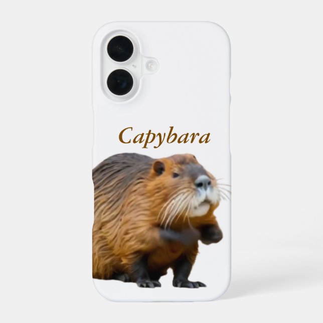 Brown Realistic Capybara Animal Lover iPhone Case (Back)