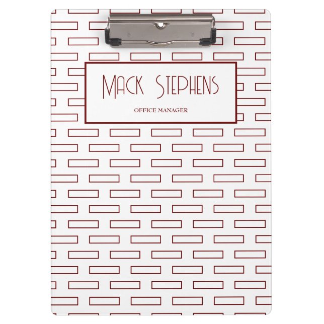 Brown Rectangles Name Clipboard (Front)
