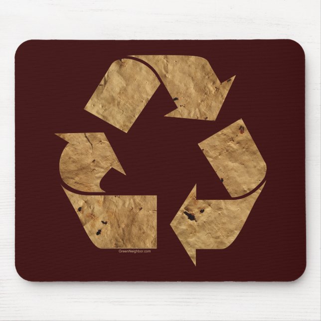 Brown Recycle Sign Mouse Mat (Front)