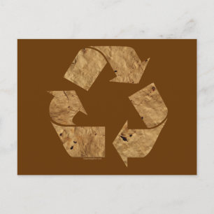 Brown Recycle Sign Postcard