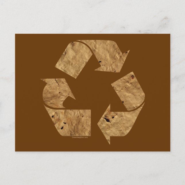 Brown Recycle Sign Postcard (Front)