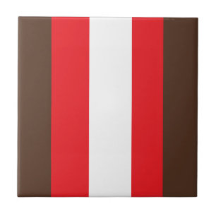 Brown, red and white stripes tile