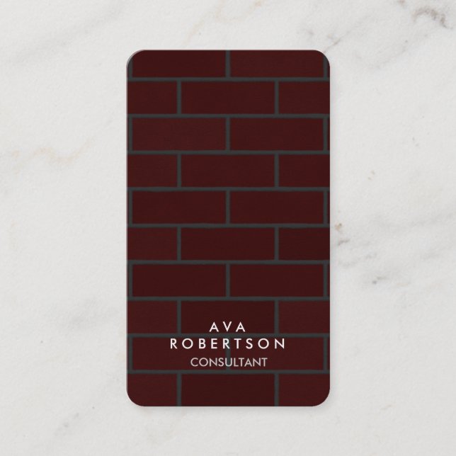 Brown Red Brick Wall Brick Creative Consultant Business Card (Front)