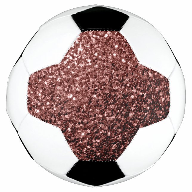 Brown red faux glitter sparkles bling football (Front)