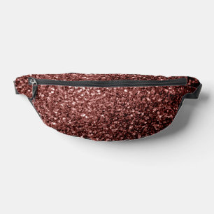 Brown red faux glitter sparkles bum bags