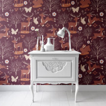 Brown Reindeer Animals Pattern Peel & Stick