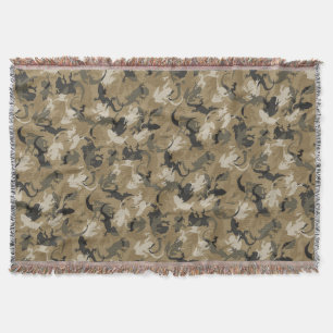 Brown Reptile Camouflage Throw Blanket