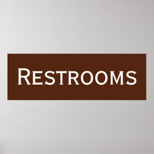 Brown Restrooms Wall Art Poster Print