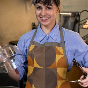 Brown Retro Circles Apron