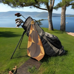 brown retro circles golf towel