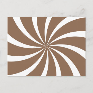 Brown Retro Colourful Modern Swirls Pattern Postcard