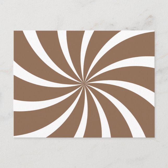 Brown Retro Colourful Modern Swirls Pattern Postcard (Front)