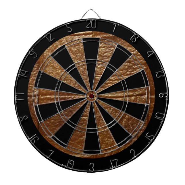 Brown Retro Custom Leather Dartboard (Front)