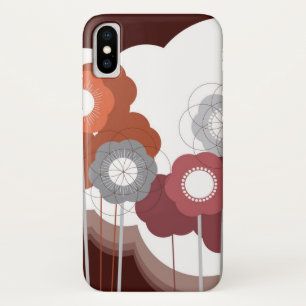 Brown Retro Mod Flowers Cute Art Blooms Phone Case