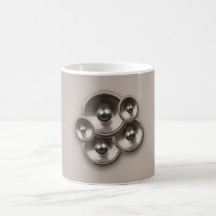 Brown retro music speakers coffee mug