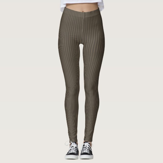 Brown retro pinstripes leggings (Front)