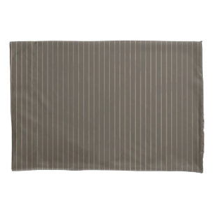 Brown retro pinstripes pillowcase