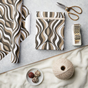 Brown Retro Wavy Wrapping Paper