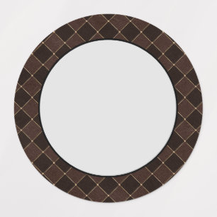 Brown Rhombuses Geometric Grid Harlequin Leather