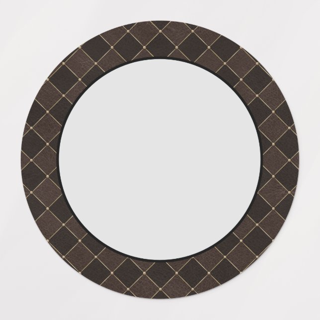 Brown Rhombuses Geometric Grid Harlequin Leather (Design 1)