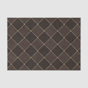 Brown Rhombuses Geometric Grid Harlequin Tissue Paper